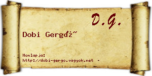 Dobi Gergő névjegykártya