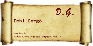 Dobi Gergő névjegykártya